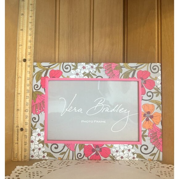 Vera Bradley Pink Floral Photo Tabletop Frame Tea Garden Retired Pattern - Picture 5 of 5